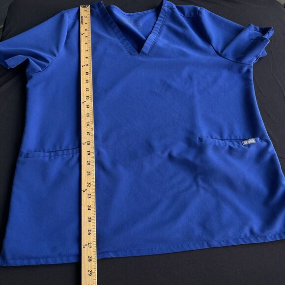 Figs Scrub Top Women Plus Size XXL 2X Blue Casma 3 Pocket Medical Nursing FW1100 - Picture 9 of 10